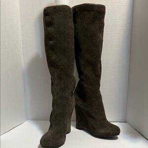 Elegant Brown Suede Knee-High Boots
